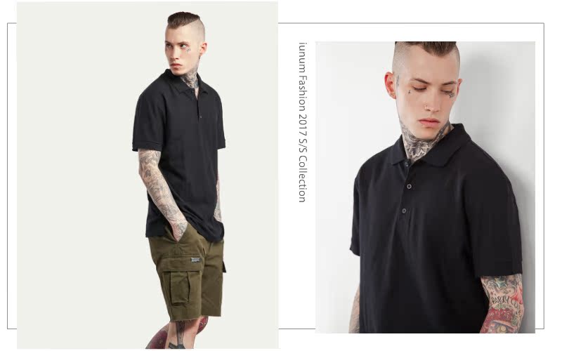 IUN thương hiệu Tide mùa xuân và mùa hè dành cho nam Giới cổ điển thường xuyên màu hoang dã POLO Paul Roman Áo sơ mi ve áo giản dị shop bán áo thun nam có cổ