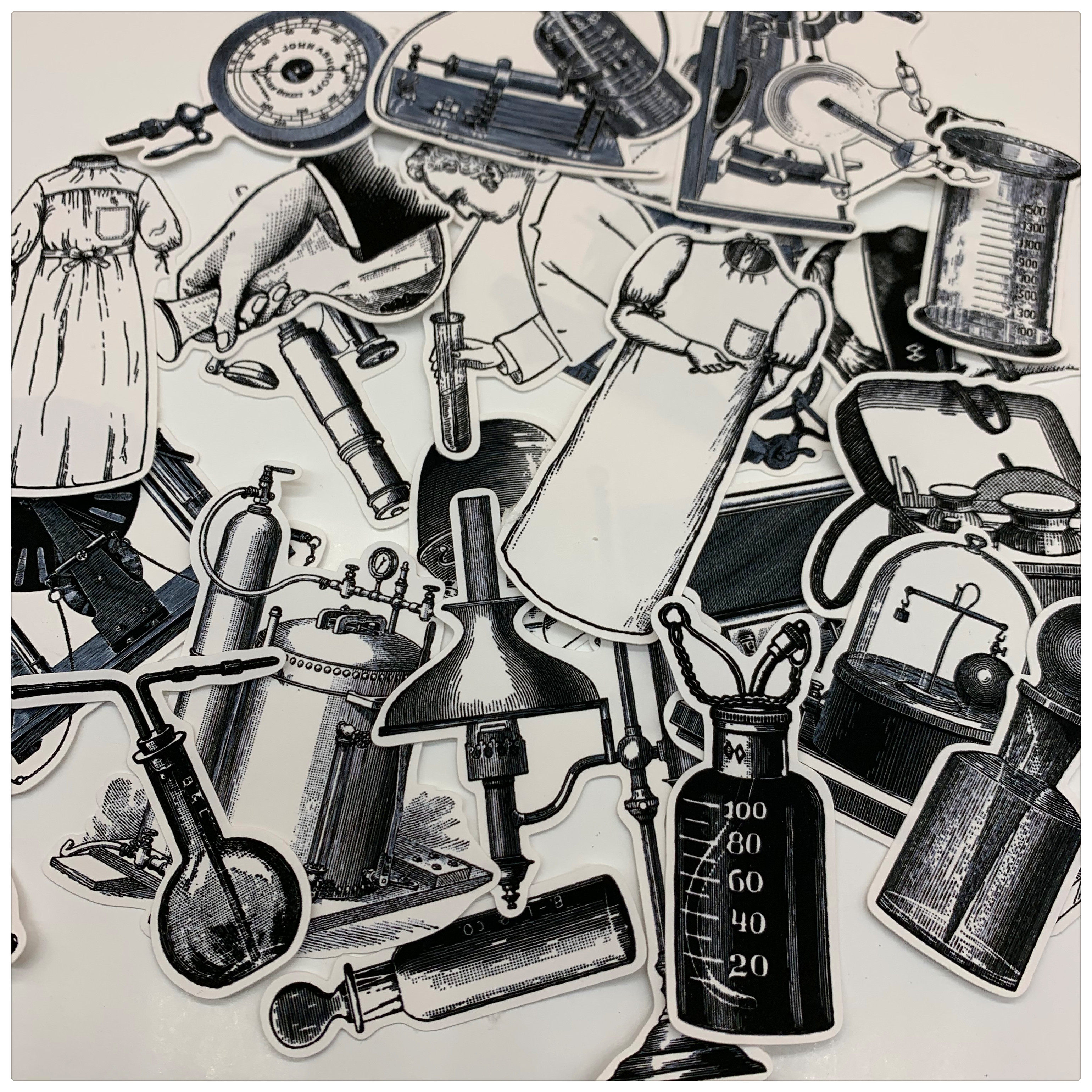 Handbills Decorative Vintage Vintage Scientific Laboratories 26 hand ledger stickers 25-Taobao