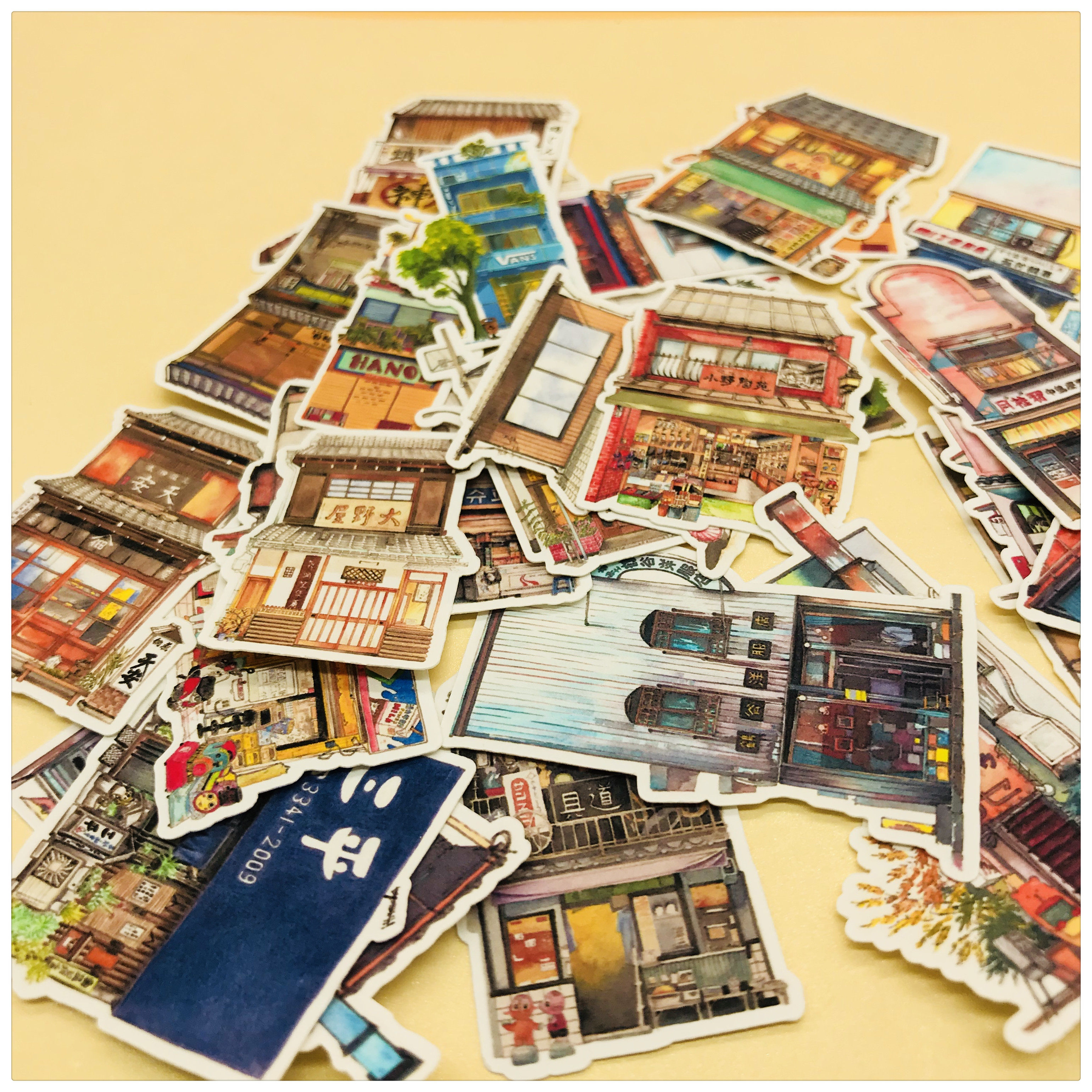 Pocket sticker pack, Japanese style architecture, 28 pieces, Pocket stickers, photo album decoration, 25 yuan