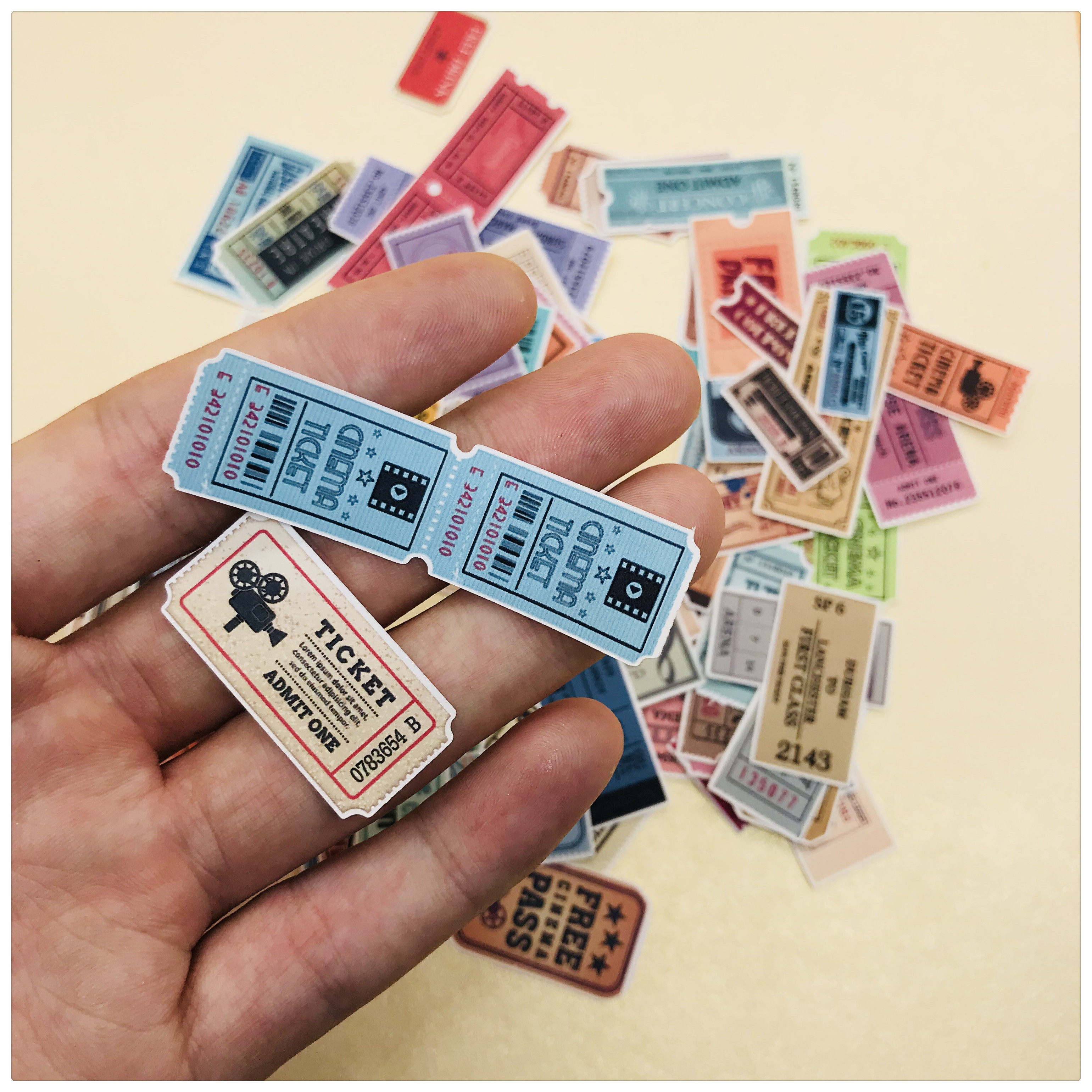 Hand account sticker bag 78 retro bills and movie tickets into hand account sticker photo album decoration 25 yuan