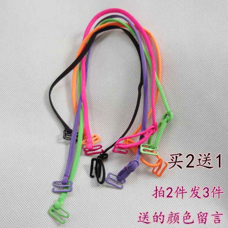 New slim strap 1.8 wide hook single strip color candy color halter neck strap bra bra concealment belt