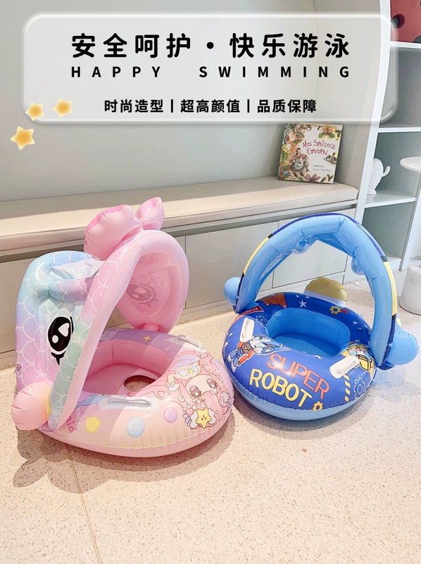 bán phao bơi trẻ em Ghế ngồi cho trẻ sơ sinh dạng vòng bơi dành cho nam và nữ, bơm hơi chống lật có mái che, chống nắng, ghế ngồi cho bé phao bơi người lớn be bơi phao 3 tầng