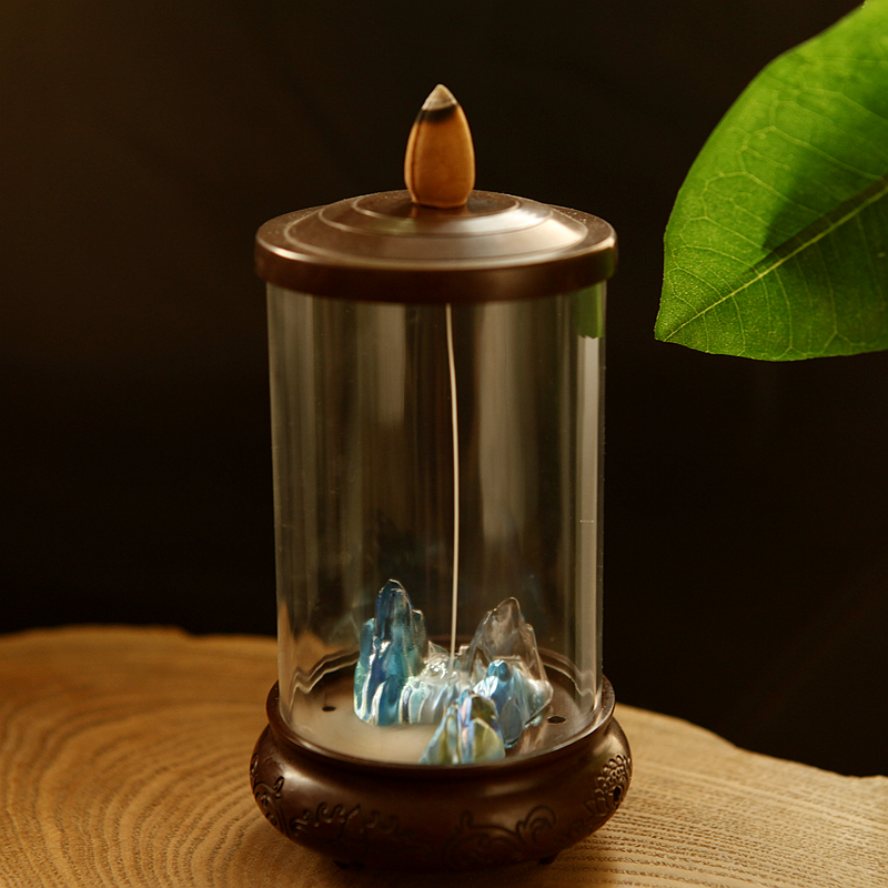 Home office gifts Sandal sink smoke back incense stove View smoke glass Xianshan incense insert creative home decoration
