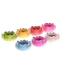 Household Buddhist hall for Buddha Guanyin God of Wealth butter lamp holder imitation glass candle holder lotus lamp holder long light lamp stand