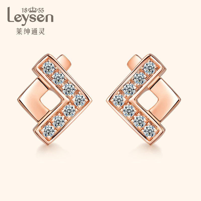 Lai Sen Tong Ling Jewelry Diamond Earrings Earrings Female 18K Gold Earrings Earrings LOVE LIFE