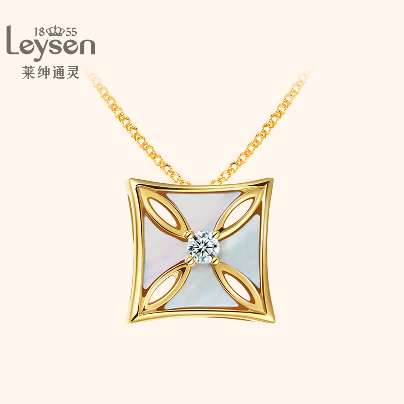 (Mall same section) Legends Tongling Jewelry 18K Gold Color Gold Diamond Sichuan Fritillary Pendant Necklace Queen Cross