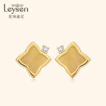 Lai Shen Tong Ling Jewelry 18K gold diamond earrings gold fritillary earrings HER series Diamond