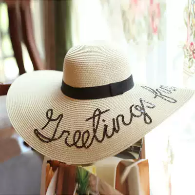 Straw hat girl Charlafi straw hat beach hat children seaside sun hat sun hat cover face travel sun protection foldable