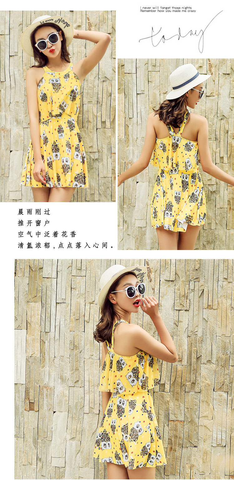 Đồ bơi mới nữ Xiêm váy gợi cảm giảm béo bụng phẳng góc bảo thủ đồ bơi đi biển Hàn Quốc bộ đồ tắm suối nước nóng - Bộ đồ bơi One Piece màu áo tắm liền thân đẹp