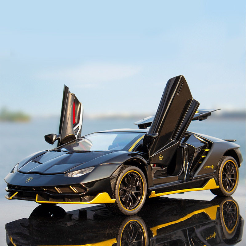 1:24 simulation sports car LP770 alloy car model sound and light pull back car model decoration metal toy car gift - Taobao