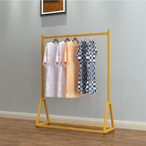 Clothing store display rack Gold clothing rack Womens store shelves Floor-standing hangers Childrens mens gantry rack