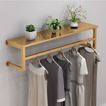 Paint clothes shop display shelves on the wall Wrought iron shelves Mens and womens clothing store clothing rack Wall-mounted side hanging