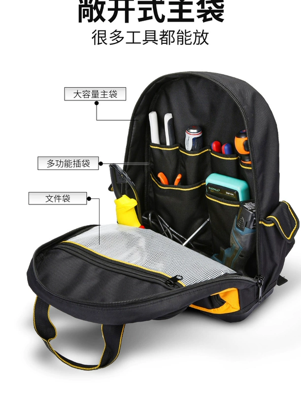Túi đựng dụng cụ đeo vai Changshengke túi đựng máy tính đa chức năng túi vải công suất lớn làm dày túi bảo trì thợ điện lớn - Dụng cụ cầm tay