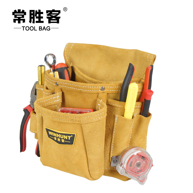 Chang Hut woodworking tool bag cowhide waist hanging electrician bag home appliance repair waist bag aerial work tool bag