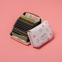 Cute cartoon card bag womens anti-theft brush multi card drivers license leather case male anti-degaussing card case small wallet