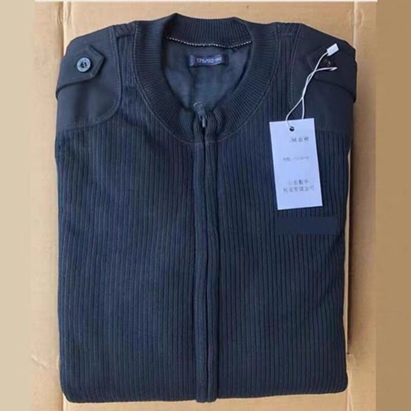 Authentic Fleece Sweater and Pants Set for Men, Autumn and Winter Sky Blue Warm Thermal Clothing, Zippered Cotton Jacket