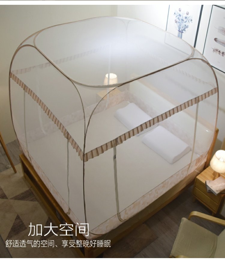 Miễn Phí lưới yurt ba cửa gắn chúa mã hóa 1.2m1.5m1.8m giường đôi hồ sơ tài khoản gia đình đỉnh bằng phẳng - Lưới chống muỗi màn thông minh gấp gọn