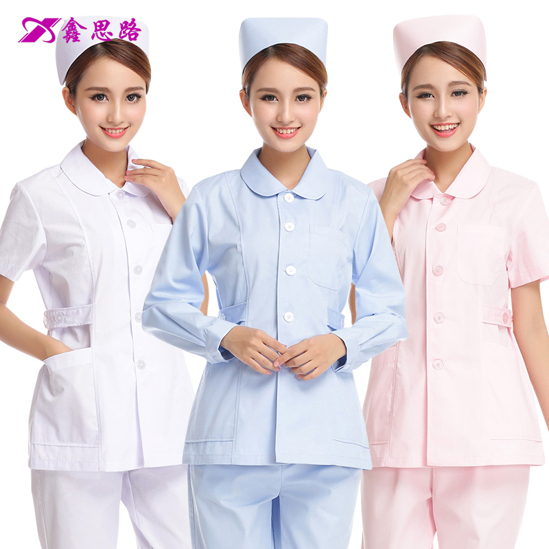 Nurse Serving Long Sleeve Woman Winter Dress Doll Collar Two Style Suit Short Sleeve Dental Oral Beauty Salon Division Work Uniform