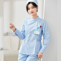 Синий лонгслив, круглый воротник