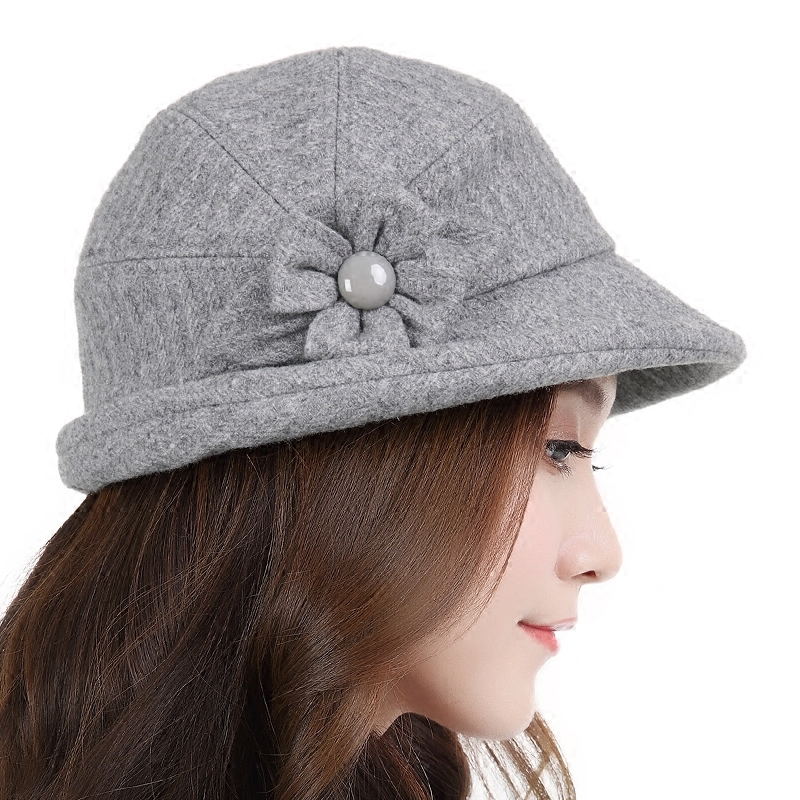 Edove elegance Inron wool courtesy hat autumn and winter days Bailihat children Winter Korean version small curl temperament cap 388