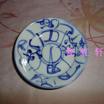  Jingdezhen Cultural Revolution Porcelain Factory goods blue and white hand-painted old camellia 4 inch flavor dish sauce vinegar dish Cultural Revolution collection