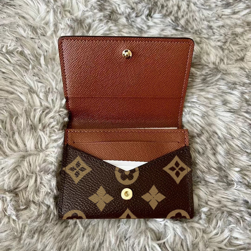 2026 New Model Genuine Leather Business Card Holder for Women, Printed Multifunctional Flip Cover Id Card Holder, Unisex Coin Purse