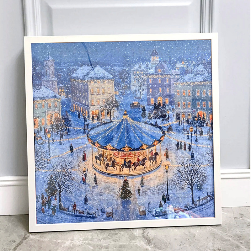 Song of Ice and Snow Puzzle Frame 45*45 Solid Wood Picture Frame 500 Pieces 35*35 Aluminum Alloy Frame 65*65 Puzzle Framing