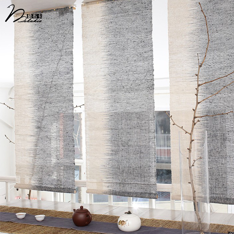 Mabuka Sharb Sesame Partition Screen Curtain-style door curtain fabric Decorative Living Room Genguan Curtain Custom