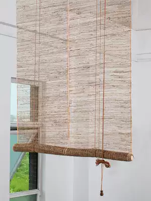 Mubuka original Chablis linen partition window Tea room decoration curtain Japanese entrance curtain door curtain curtain customization