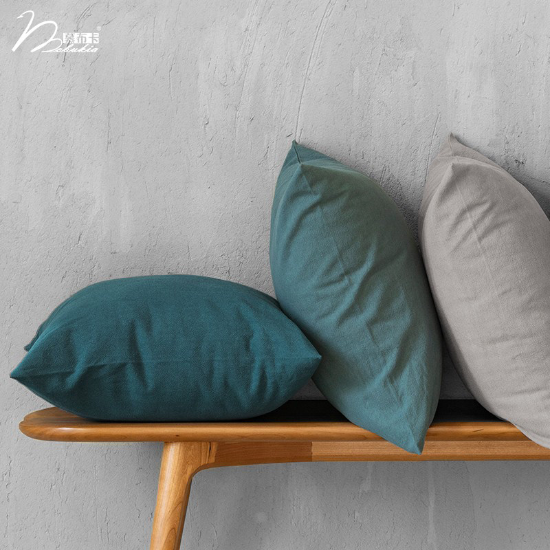 Mabuka neo-Chinese hemp cotton linen cushion sleeve sofa pillow cover without core seat backrest pillow pure color custom-made-Taobao