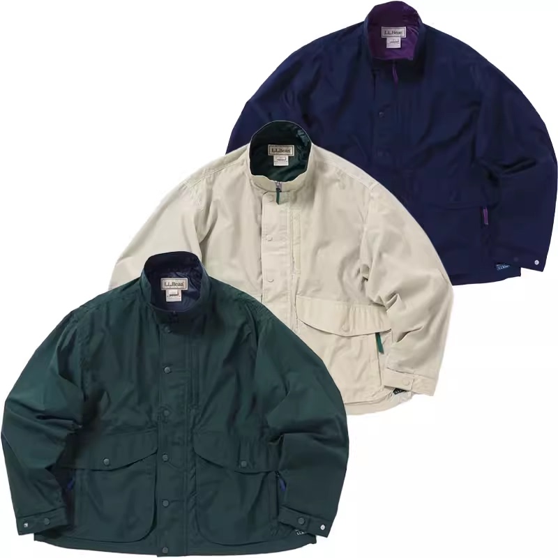 Beams Mountain Series Waterproof Nylon Taffeta Jacket Retro Casual Loose Coat for Men and Women Couples