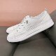 First-Layer Cowhide Hollow Breathable White Sneakers for Women, Autumn Hollow Design, 2024 New Versatile Casual Slip-On Sneakers for Women