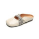 Weiwei Girl 993-7 Square-Toe Flat Slip-On Soft Sole Closed-Toe Half-Mule Summer Outdoor Slippers for Women