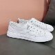 First-Layer Cowhide Hollow Breathable White Sneakers for Women, Autumn Hollow Design, 2024 New Versatile Casual Slip-On Sneakers for Women