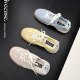 Very Soft and Comfortable Ballet Training Women's Summer Breathable Sneakers with Internal Height Increase, Casual Pigskin Forrest Gump White Shoes