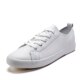 Internet Celebrity Couple White Shoes Women's Summer Thin Flats Pure Leather Women's Work Shoes ins Soft Sole Women's and Men's Shoes Laces