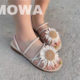 Mowa Daisy Two-Way Sandals for Women, Summer Fairy Style, Soft Sole, Non-Slip, Flat Slippers for Pregnant Women and Students