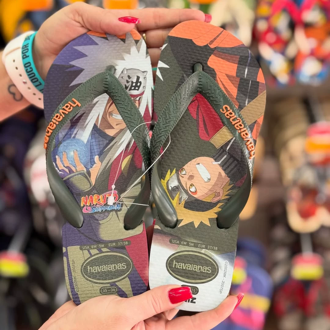 Новые бразильские шлепанцы Хаваианас Naruto нескользящие пляжные обувь с плоской подошвой
