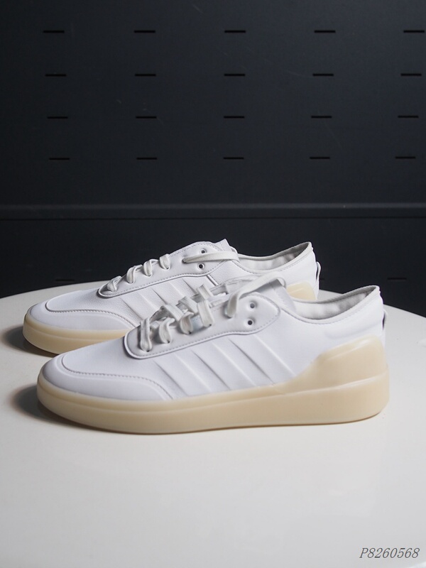 Adidas Men's Low-Top Pure White Synthetic Leather Fashionable Casual Sports Wear-Resistant Non-Slip White Shoes Hp2603
