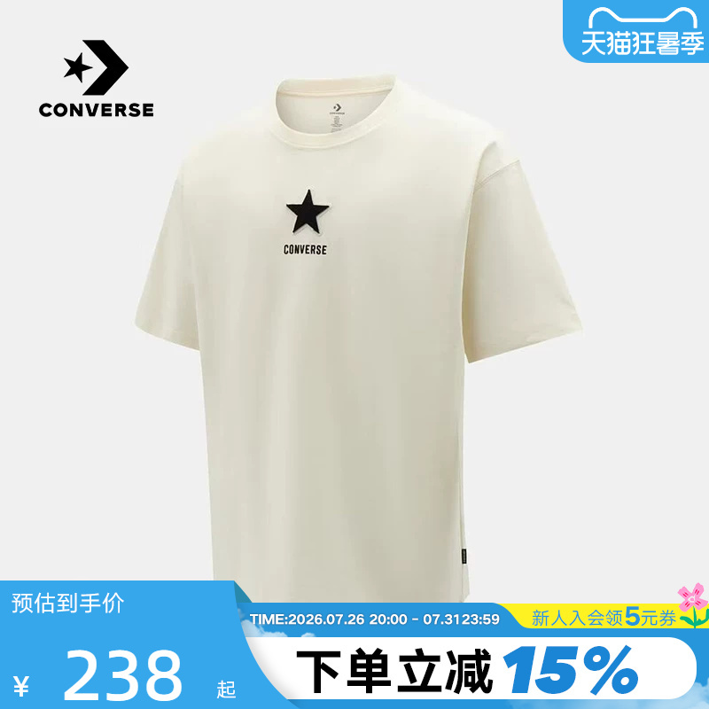 Converse 2026 Autumn Men's Sports Casual Short-Sleeved Five-Pointed Star Simple and Versatile T-Shirt Mck057-W2Y
