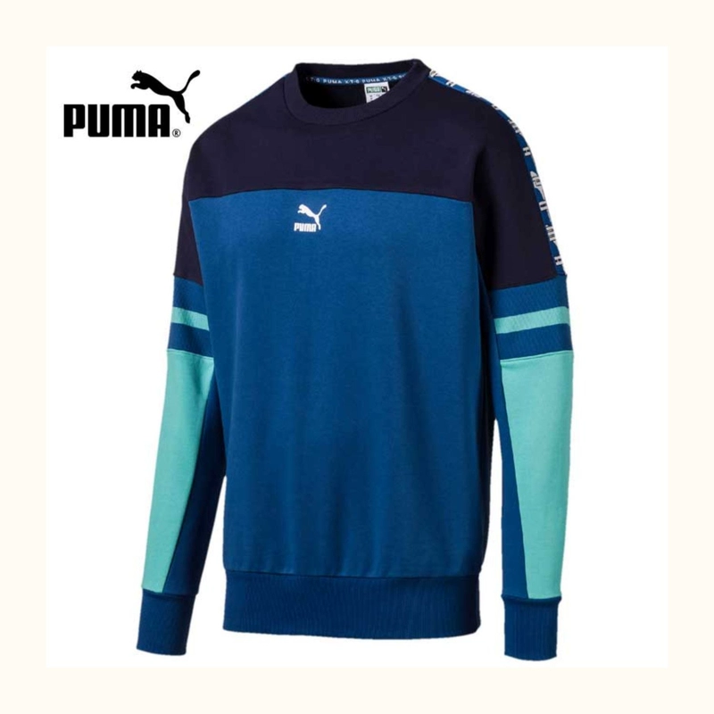 Áo len nam PUMA Hummer 2019 mùa thu mới cổ tròn đào tạo áo thể thao giản dị áo thun 595872 - Thể thao lông cừu / jumper