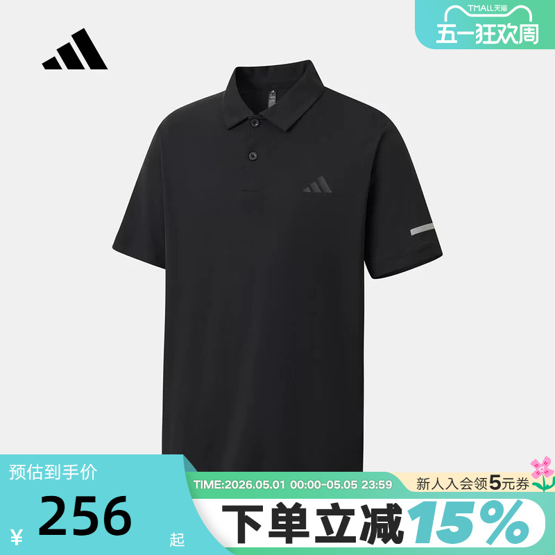 Adidas Adidas Tennis Sports Half-Sleeved T-Shirt Summer Men's Black Short-Sleeved Polo Shirt Kx2745