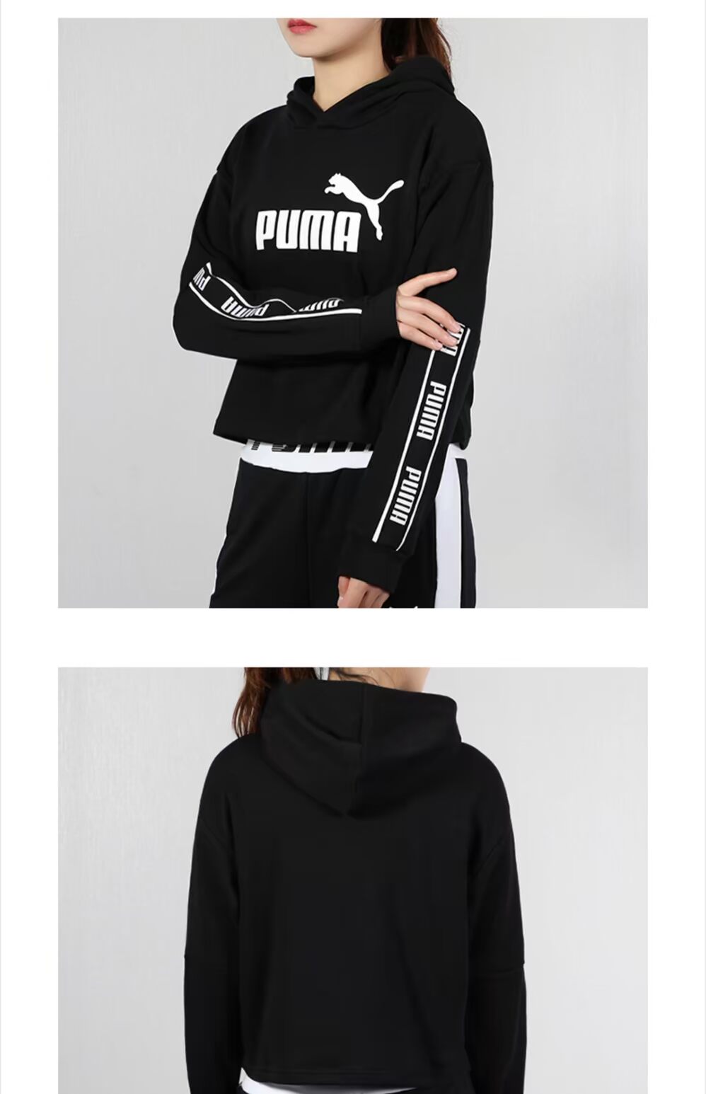 PUMA 彪马 潮 款 2019 mùa thu mới trùm đầu áo khoác thể thao ngắn áo khoác 581059 - Thể thao lông cừu / jumper áo nỉ nữ có mũ