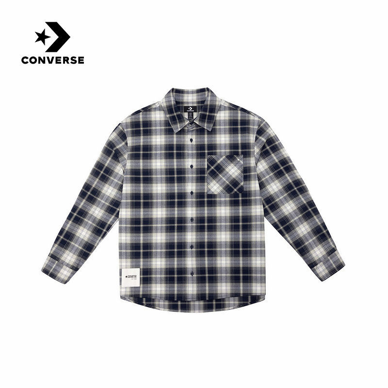 Converse 2026 Winter New Classic Retro Men's and Women's Long-Sleeved Plaid Shirt Uck381-695