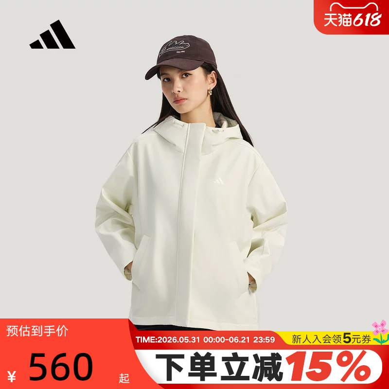 Adidas Adidas Fleece Softshell Hooded Jacket Softshell Spring and Autumn Women's Woven Jacket Ks2783