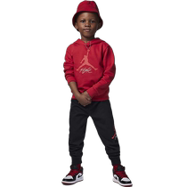 Jordan Nike boys and girls Flyer print velvet pullover hoodie sports pants suit HF2476-010