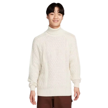 Nike Mens Cable Knit Turtleneck Sweater Winter New Casual Layered Pullover FB7771-072