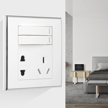 Fly Engraving Switch Socket Panel Yarwhite Wall Power A9 Platinum crystal two open single control with five holes Home socket