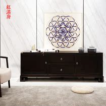 New Chinese style solid wood TV cabinet living room Zen floor cabinet multi-function cabinet Cabinet locker Villa furniture customization