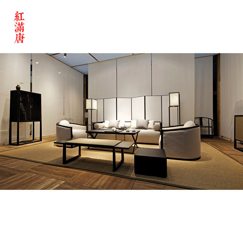 New Chinese solid wood tea table modern Zen tea table minimalist living-room small family type tea table office reception of tea table